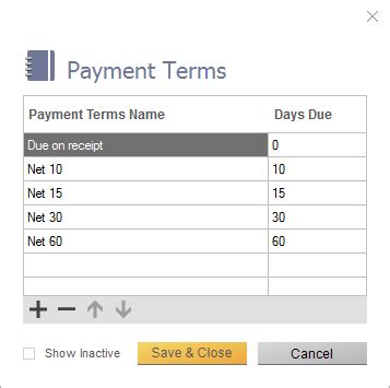payment terms net 60|Net.